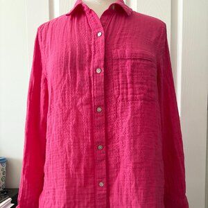 Pink Cotton Gauze Blouse Rails Ellis Size M